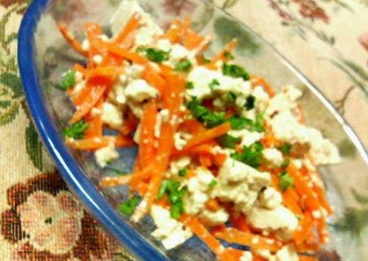 Tofu and Carrot Salad with Mentsuyu
