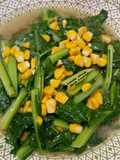 Sawi cay sim tumis jagung / sawi cah jagung