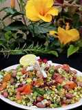 Protein rich Mung sprouts and peanuts salad