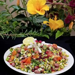 A picture of Protein rich Mung sprouts and peanuts salad.
