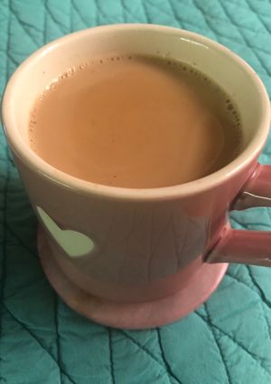 A picture of My homemade masala chai tea - can be vegan.