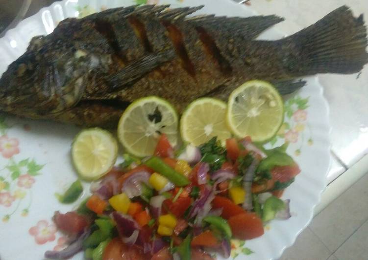 Easiest Way to Make Ultimate Fried. Fish with salad