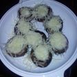 Champiñones rellenos de muselina de all i oli con queso gratinado