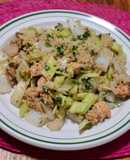 Pechuga de pollo con apio y cebolla