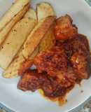 Costillas con salsa tipo BBQ