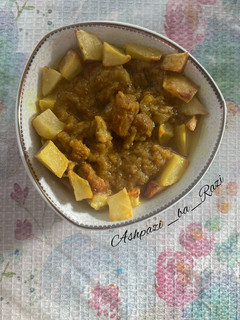 عکسی از دستور خورش گوشت و سیب زمینی