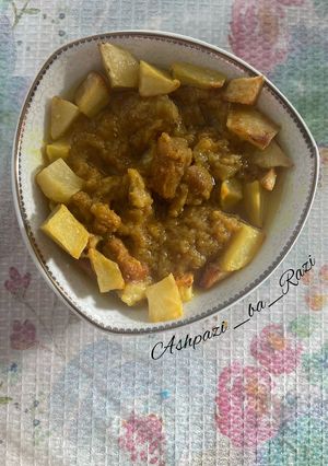 عکسی از دستور خورش گوشت و سیب زمینی