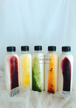 A picture of Drinkable Yogurt with Fresh Fruit Sauce.