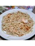 Cheese Spaghetti Aglio Olio With Prawns