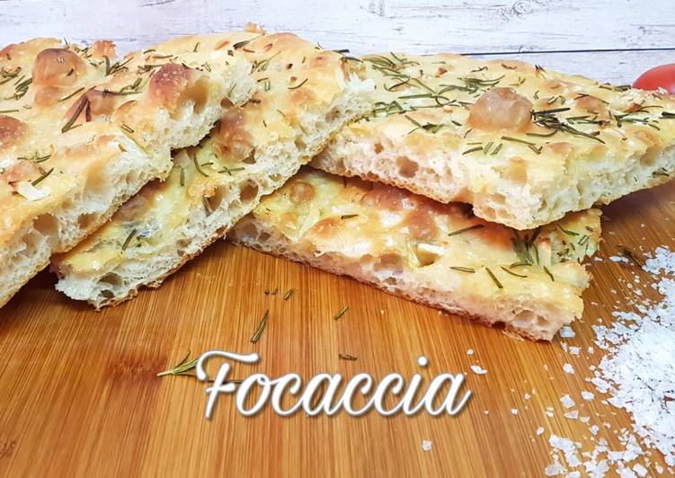 Focaccia - Pan de Pizza Italiano - Receta Fácil y sin Amasar