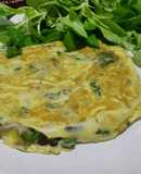 Omelette con setas, ajitos y cilantro