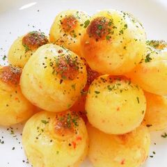 A picture of Imitation Crab and Potato Balls.