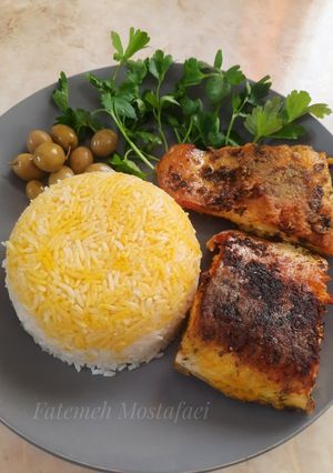 عکسی از دستور پلو ماهی