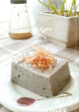 A picture of Homemade Black Sesame Tofu.