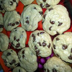 A picture of Soft and chewy chocolate chip cookies.