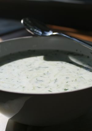 A picture of Bulgarian Yogurt Soup (Tarator).