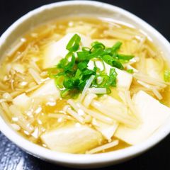 Easy Cooking in One Pot - Silken Tofu with Mushroom Ankake Sauce A picture of Easy Cooking in One Pot - Silken Tofu with Mushroom Ankake Sauce.