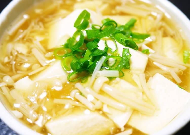 Easy Cooking in One Pot - Silken Tofu with Mushroom Ankake Sauce
