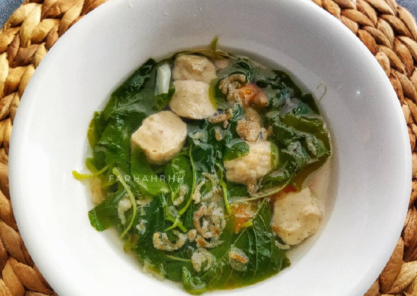 Sayur Bening Bayam Bakso