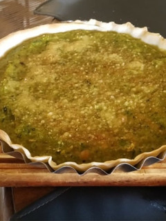 Una foto de Tarta de zapallitos con puerro