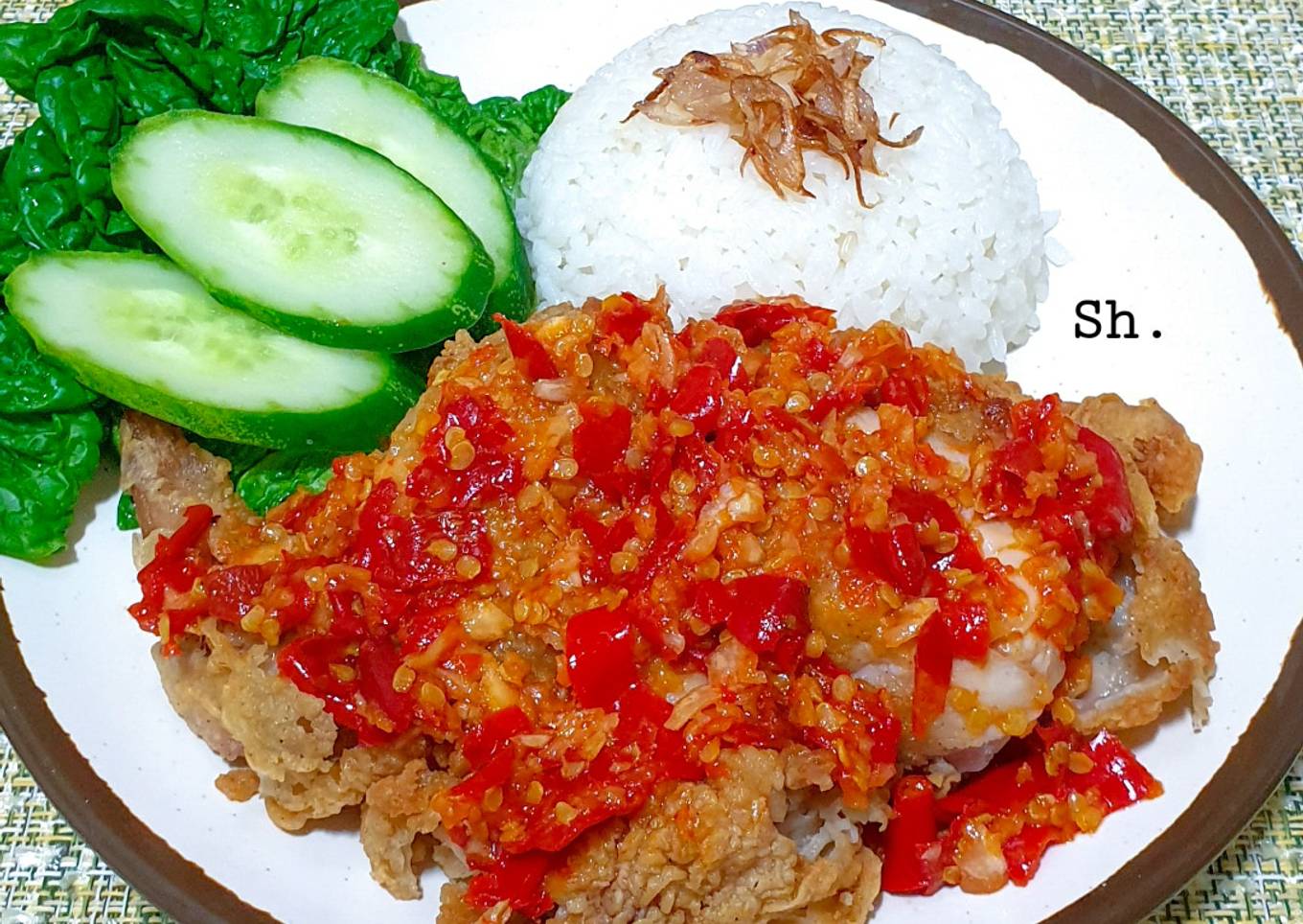 Ayam Geprek mudah dengan tepung instan (Sajiku Golden Crispy)