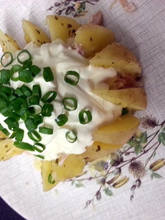 Recipe chicken and garlic jacket potato the Awesome  Really delicious