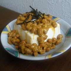A picture of Curry Natto Cold Tofu or Boiled Tofu for Diet.