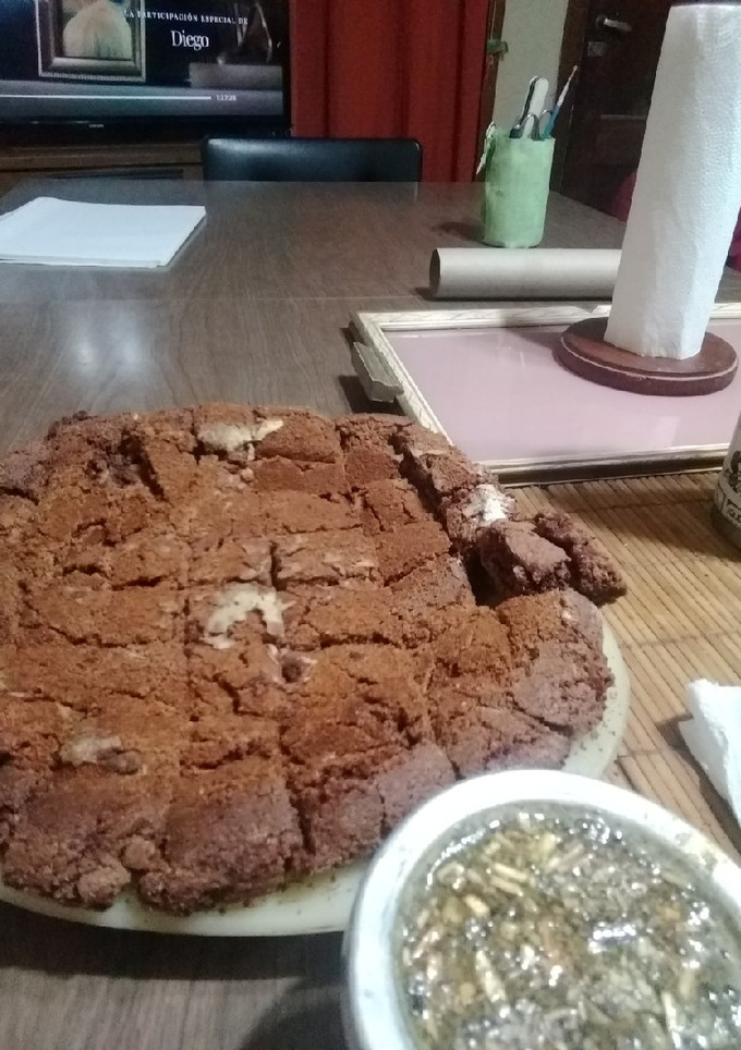 Una foto de Brownies con nueces sin manteca súper fácil!