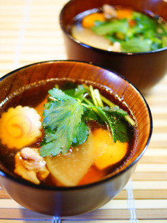 A picture of Ozoni (Mochi Soup).