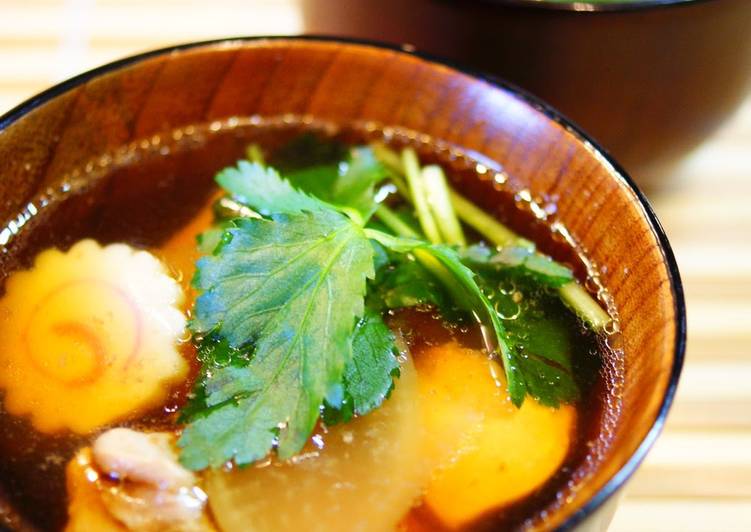 Steps to Prepare Perfect Ozoni (Mochi Soup)