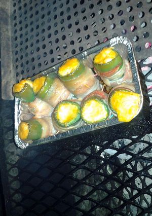 A picture of Grilled Cheesy Stuffed Jalapeno Peppers.