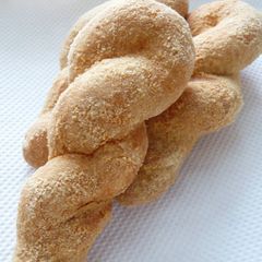 A picture of Nostalgic Deep-Fried Bread Using Bread-Maker Prepared Dough.