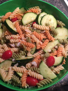 A picture of Memaw's Cucumber, Onion And Tomato Salad.