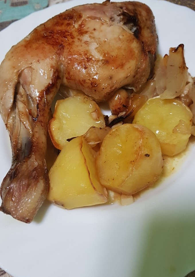 Una foto de Cuartos de pollo al horno