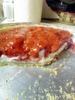 A picture of strawberry pie.