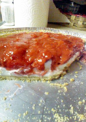 A picture of strawberry pie.