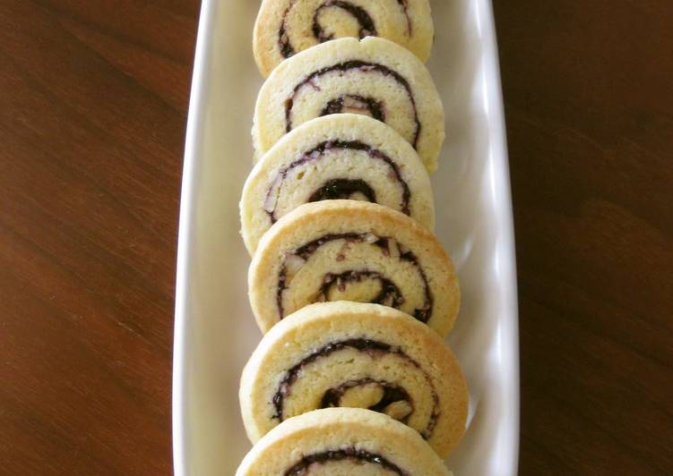 Steps to Make Quick Swirly Cookies with Huckleberry and Nuts
