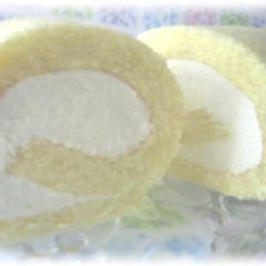 A picture of Roll Cake with No-Bake Cheesecake Filling.