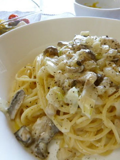 A picture of Mushroom Cream Pasta.