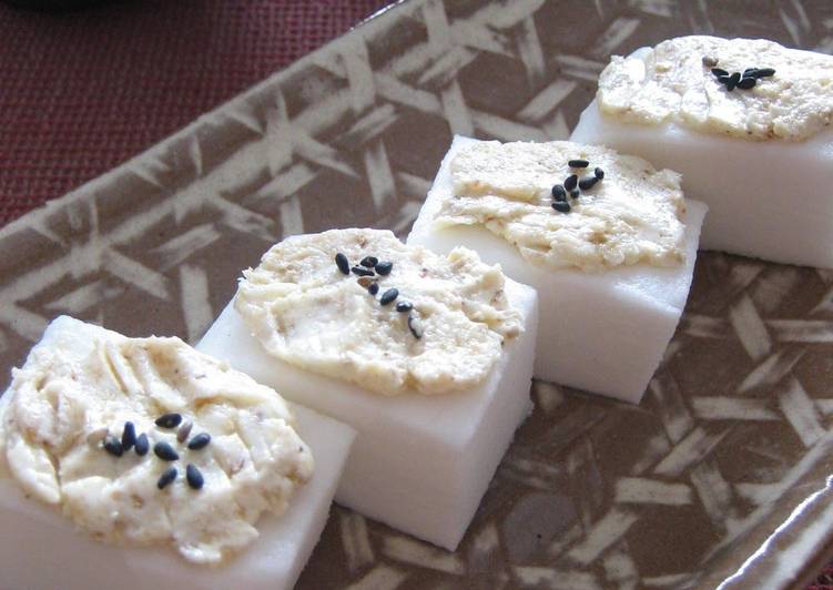 Recipe: Yummy Hanpen Fish Cakes Topped with Sesame Cream Cheese This is A Recipe That Has Been Tested  From Homemade !!