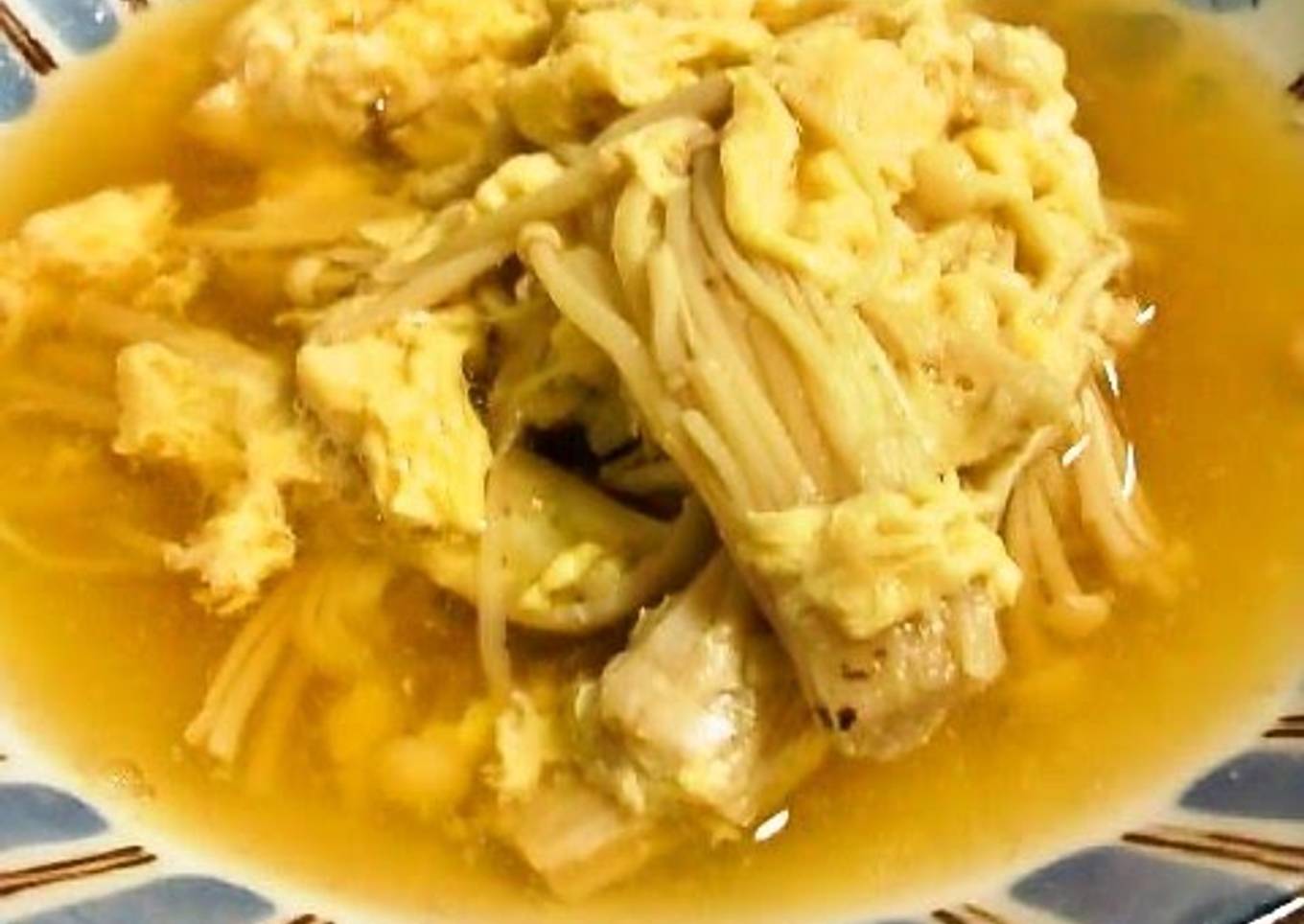 Egg Soup with Enoki Mushrooms