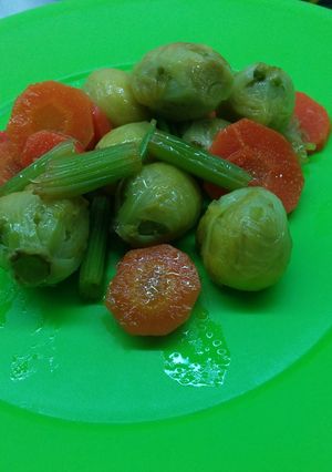 A picture of Brussels sprouts salad.