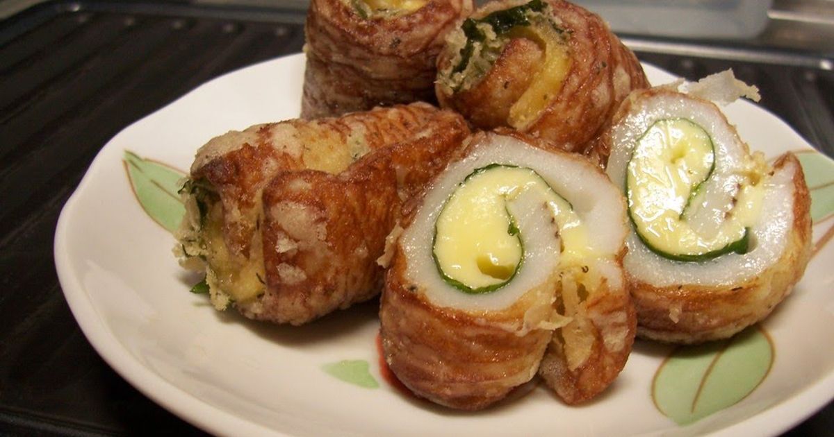 Cheese Stuffed Chikuwa Fritters With Shiso Recipe By Cookpad.Japan