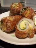 Cheese Stuffed Chikuwa Fritters with Shiso
