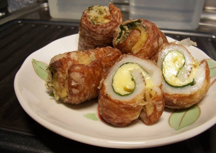 Recipe of Favorite Cheese Stuffed Chikuwa Fritters with Shiso