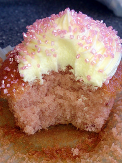 A picture of Strawberry sponge cakes.