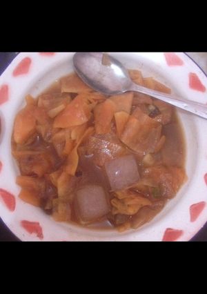 Foto resep Rujak buah pepaya bumbu bali