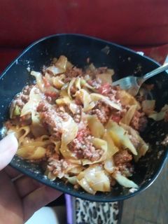 A picture of Hamburger and Cabbage Hash.