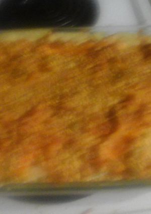 A picture of Cheesy chicken and bacon alfrado casserole.