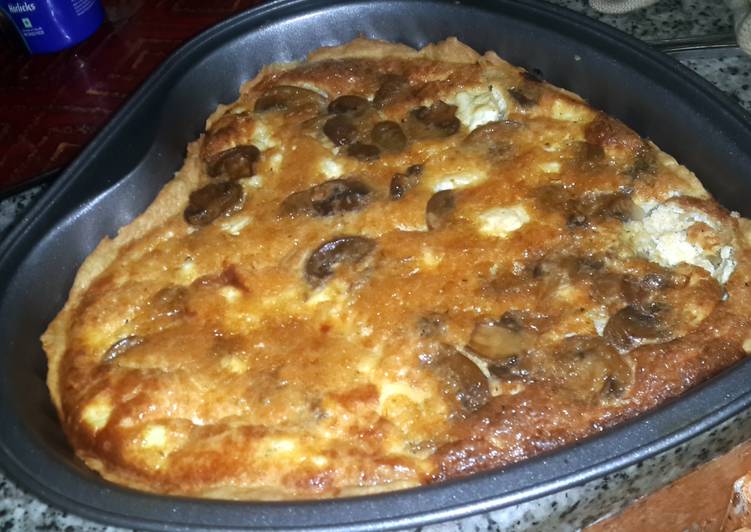 Recipe of Delicious simple and easy feta and mushroom quiche